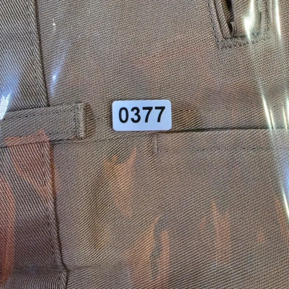 Alexander Julian Colours Mens Khaki Pleated Chino Pants 38x29 Cotton Twill Tan